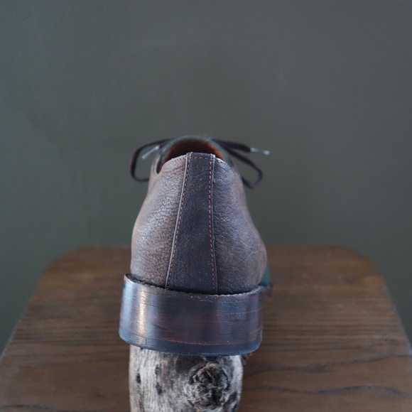 Green Canvas and Leather Esquivel Oxford Shoes